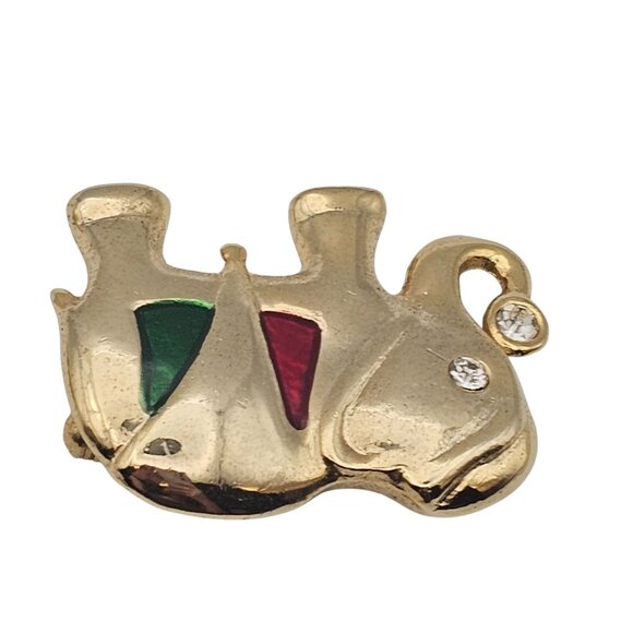 Elephant 3pc Lot Set Brooches Gold Toned Rhinestone Figural Pin Safari Animals - Picture 13 of 15